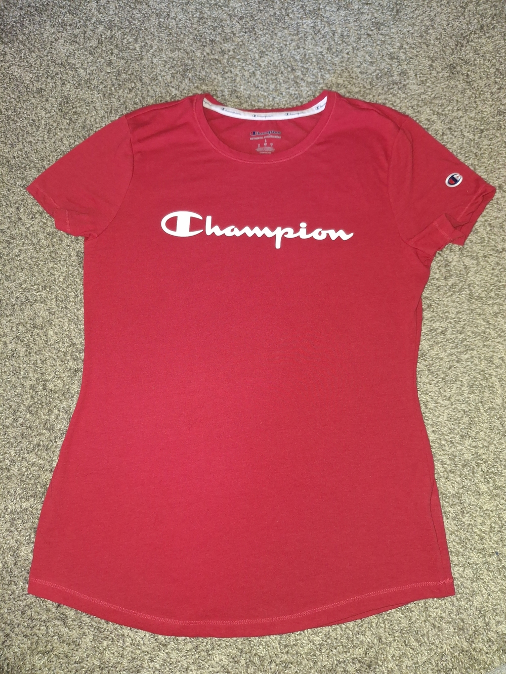 Champion Women’s Red Short Sleeve Logo Tee Size S